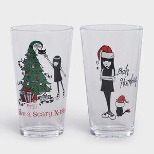 WISH FOR THE WORST PINT GLASSES EMILY THE STRANGE Christmas Holiday Drink Glass